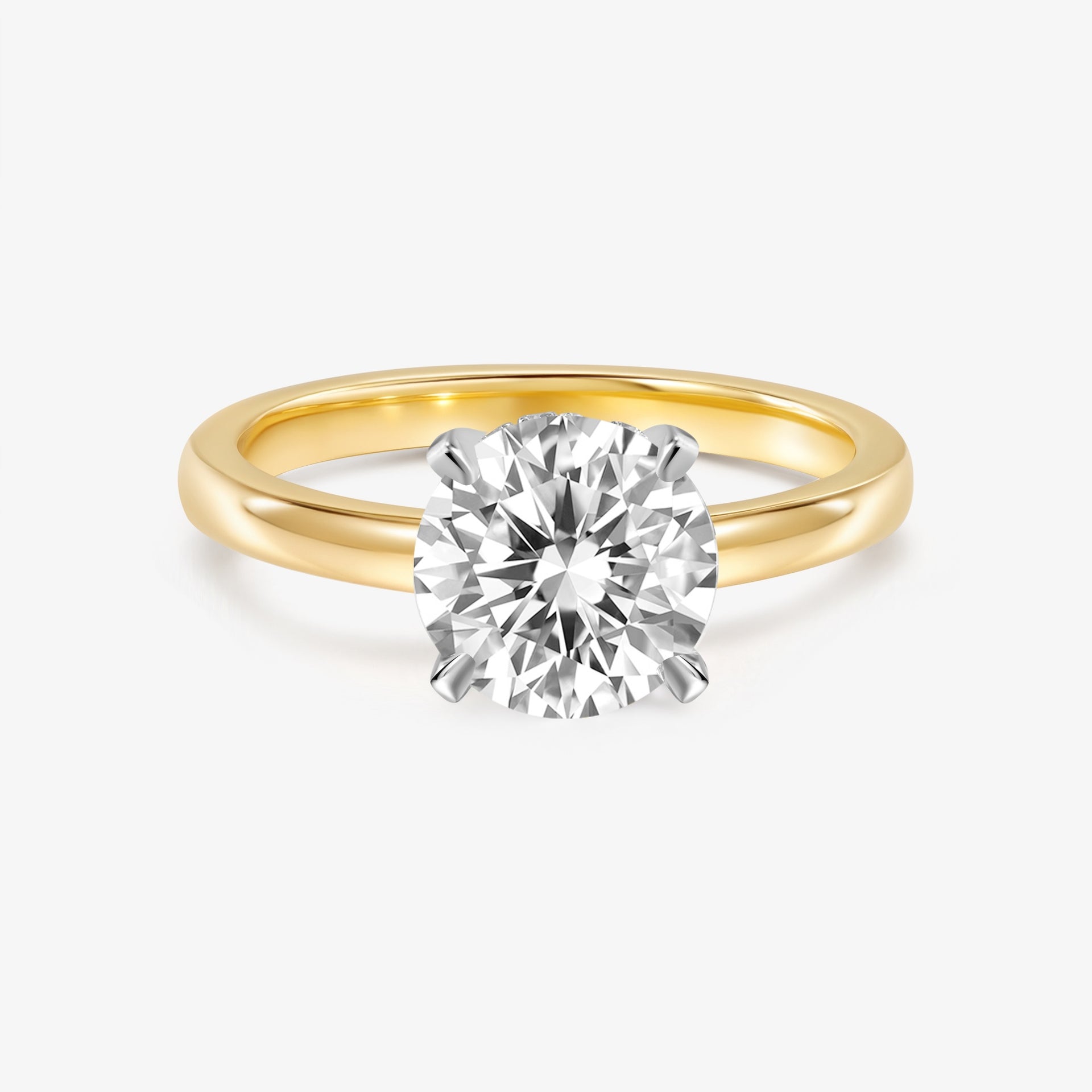 Promise Round Brilliant Diamond Ring with Hidden Halo