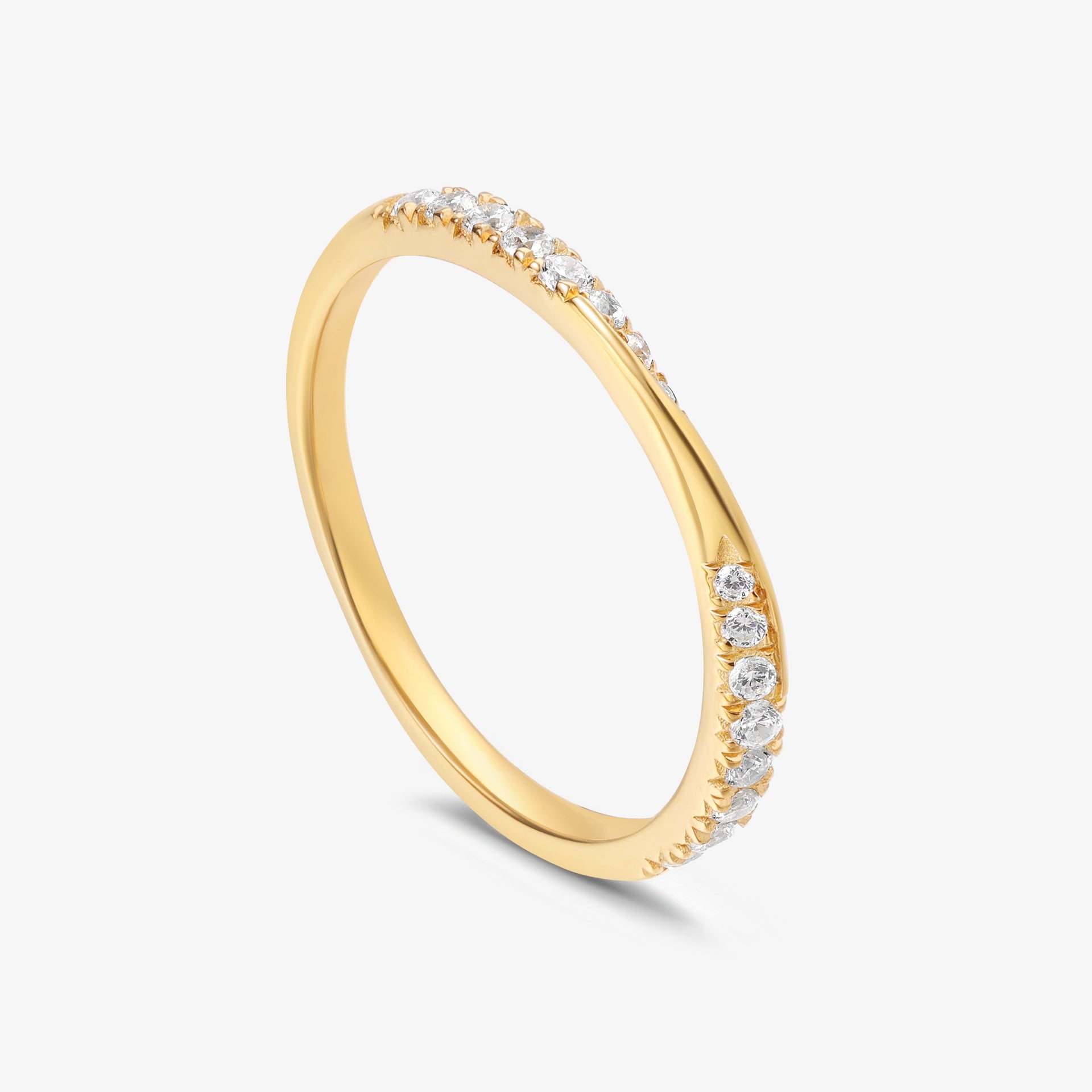 Infinity Ring in 18k Gold with Lab Diamonds (1.6mm)