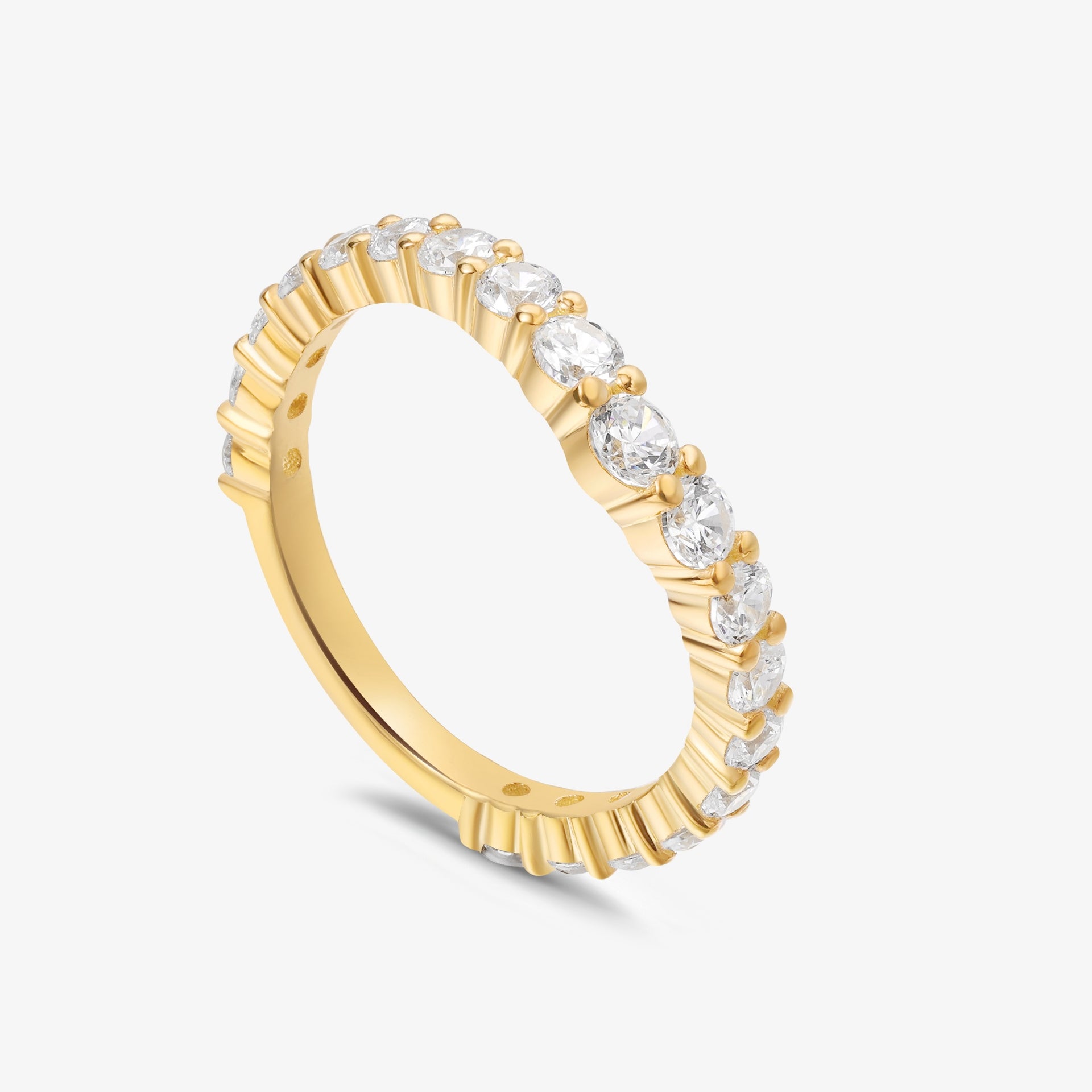 Curved Eternity Ring in 18k Gold with Lab Diamonds
