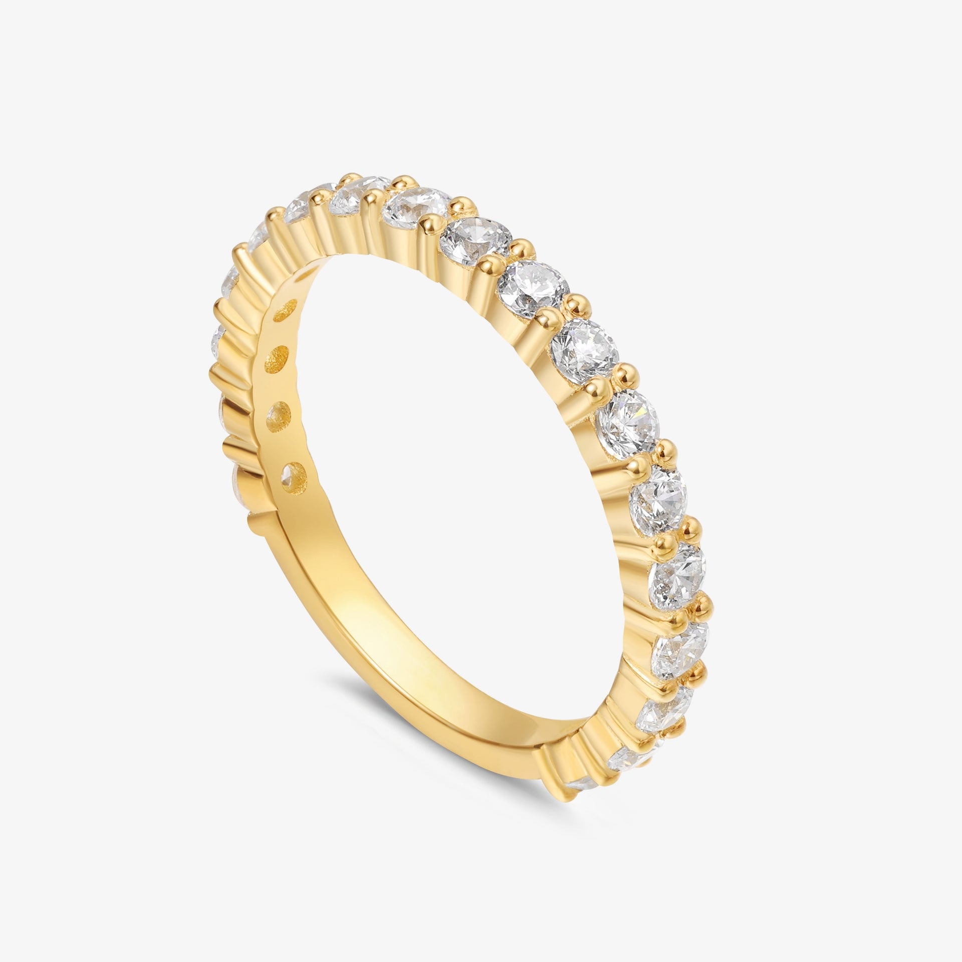 Evelyn | Eternity Band in 18k Gold with 3/4-circle of Lab Diamonds (2.5mm)