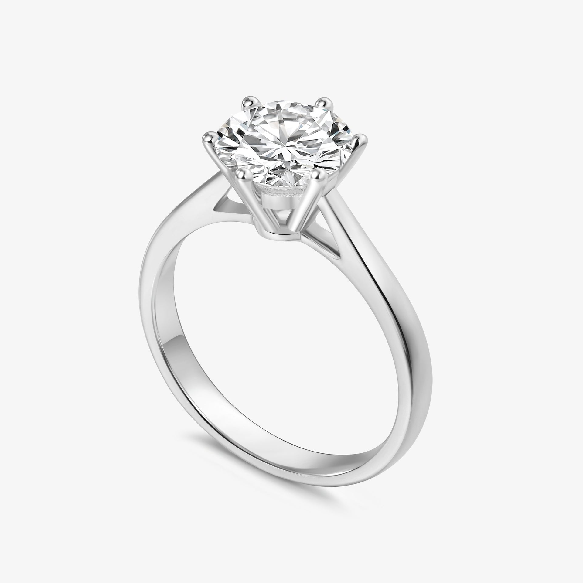 Icon Six-Prong Round Brilliant Diamond Ring in 18k Gold