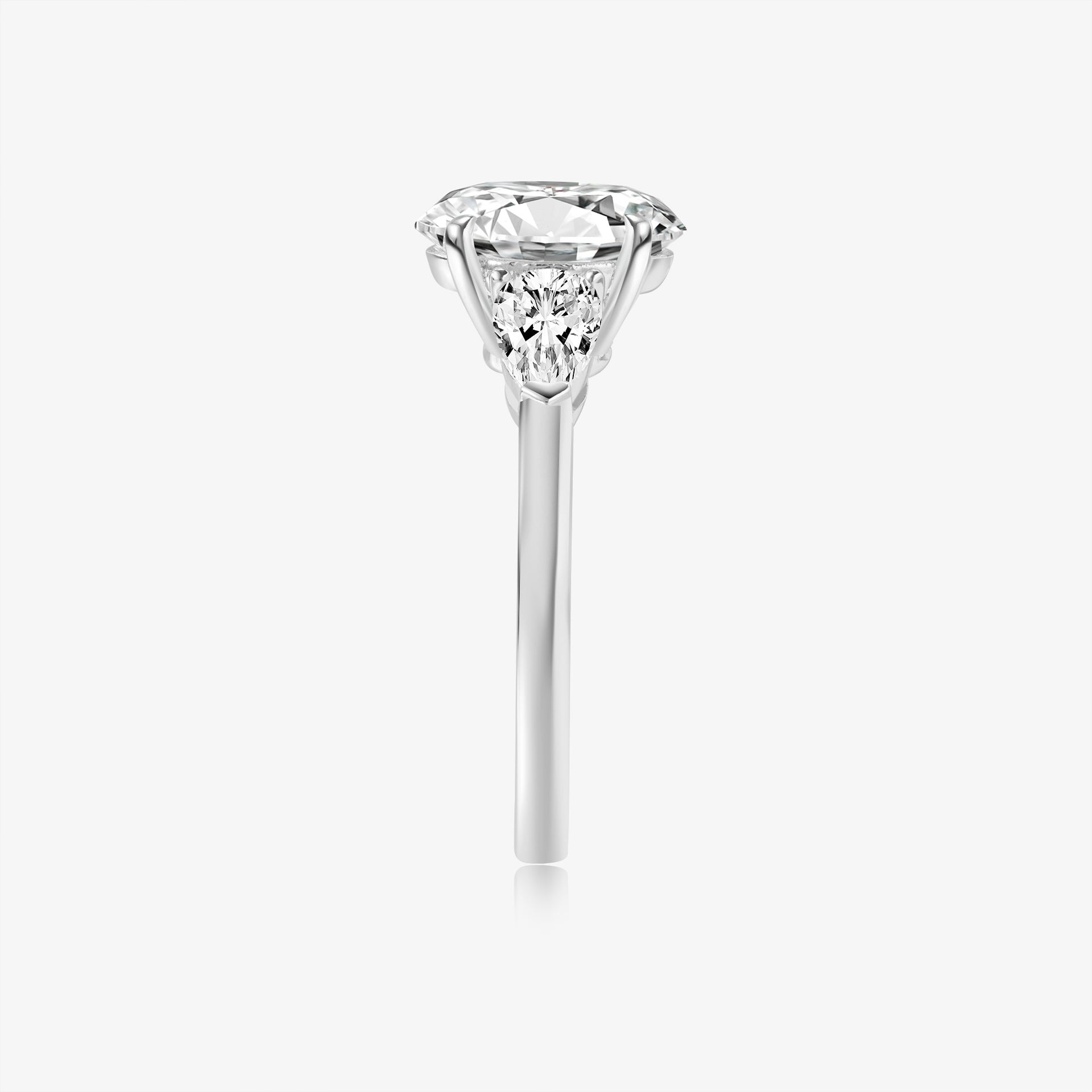 Harmony Three Stones Oval Cut Diamond Ring