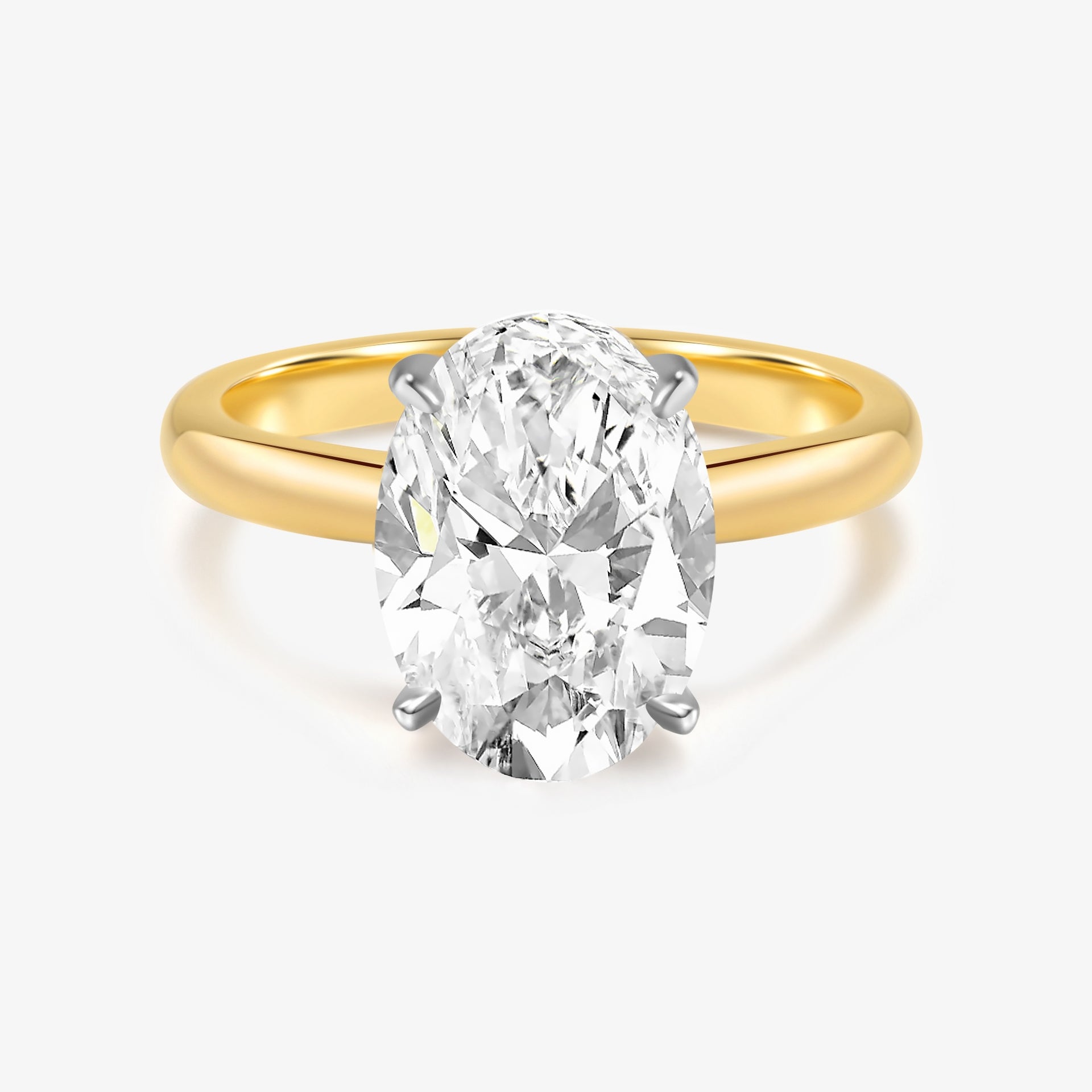 Beloved Oval Cut Diamond Ring in 18k Gold - Low Profile