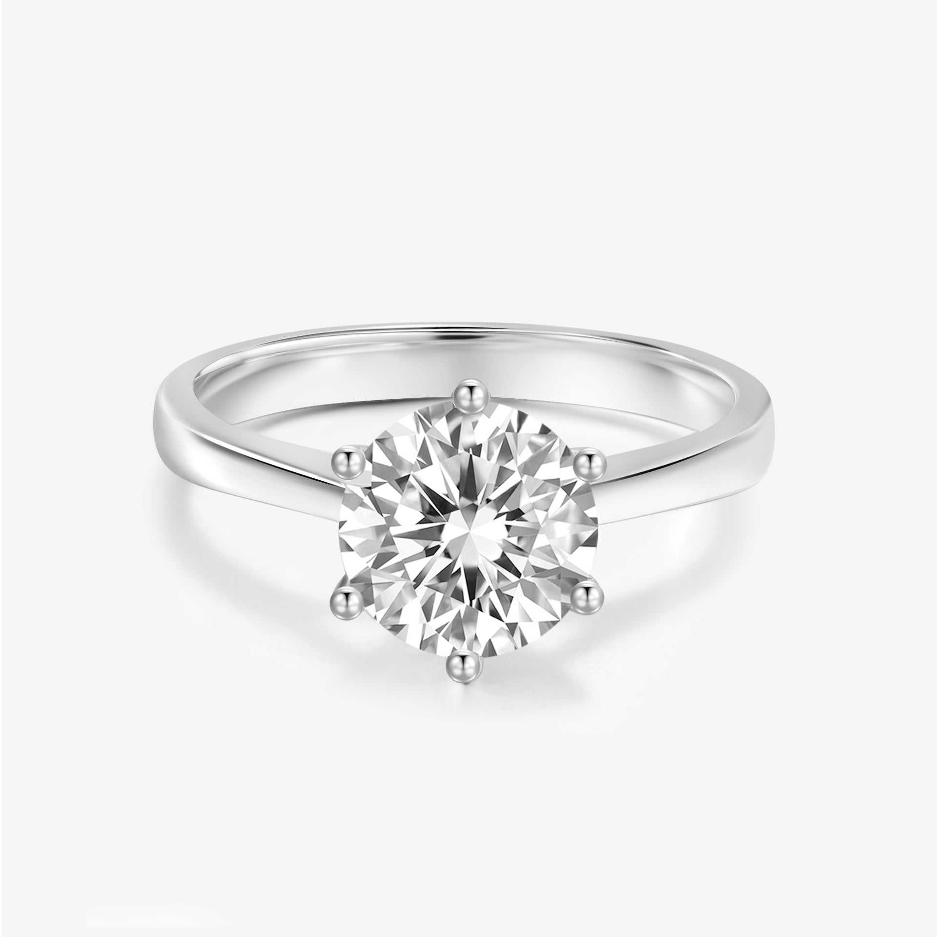 Icon Six-Prong Round Brilliant Diamond Ring in 18k Gold
