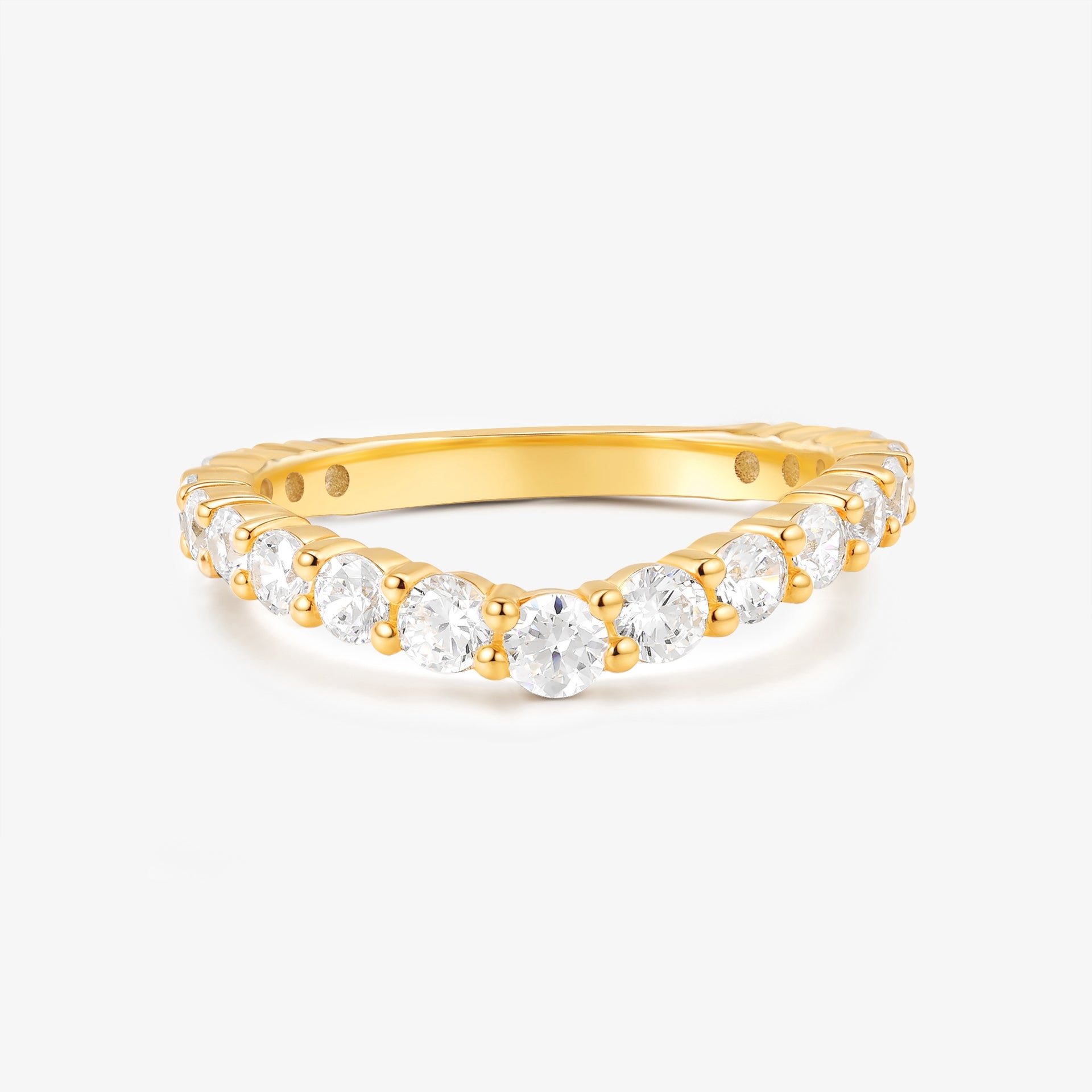 Curved Eternity Ring in 18k Gold with Lab Diamonds