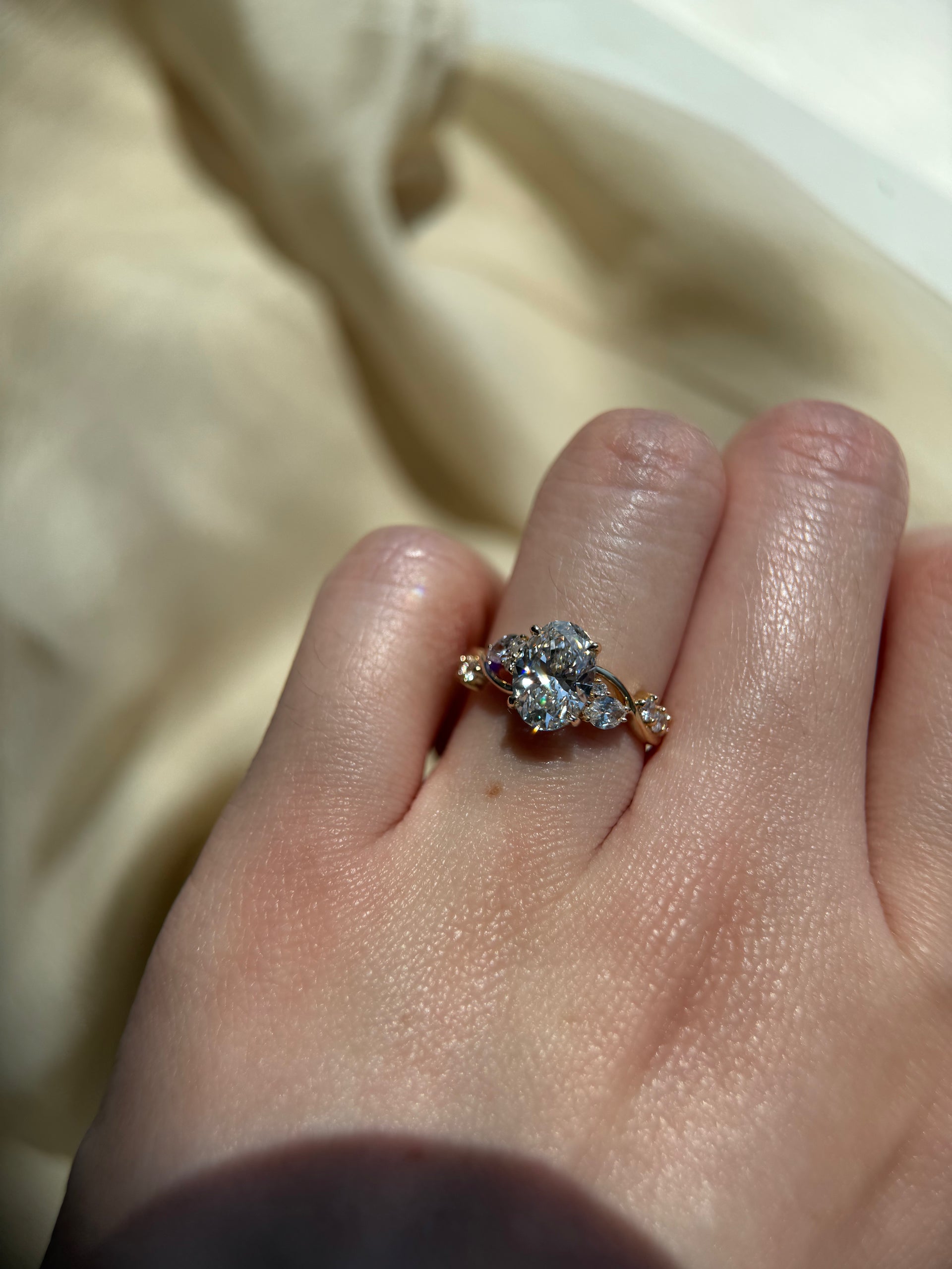 Ready to Ship - Peony Oval Brilliant Diamond Ring