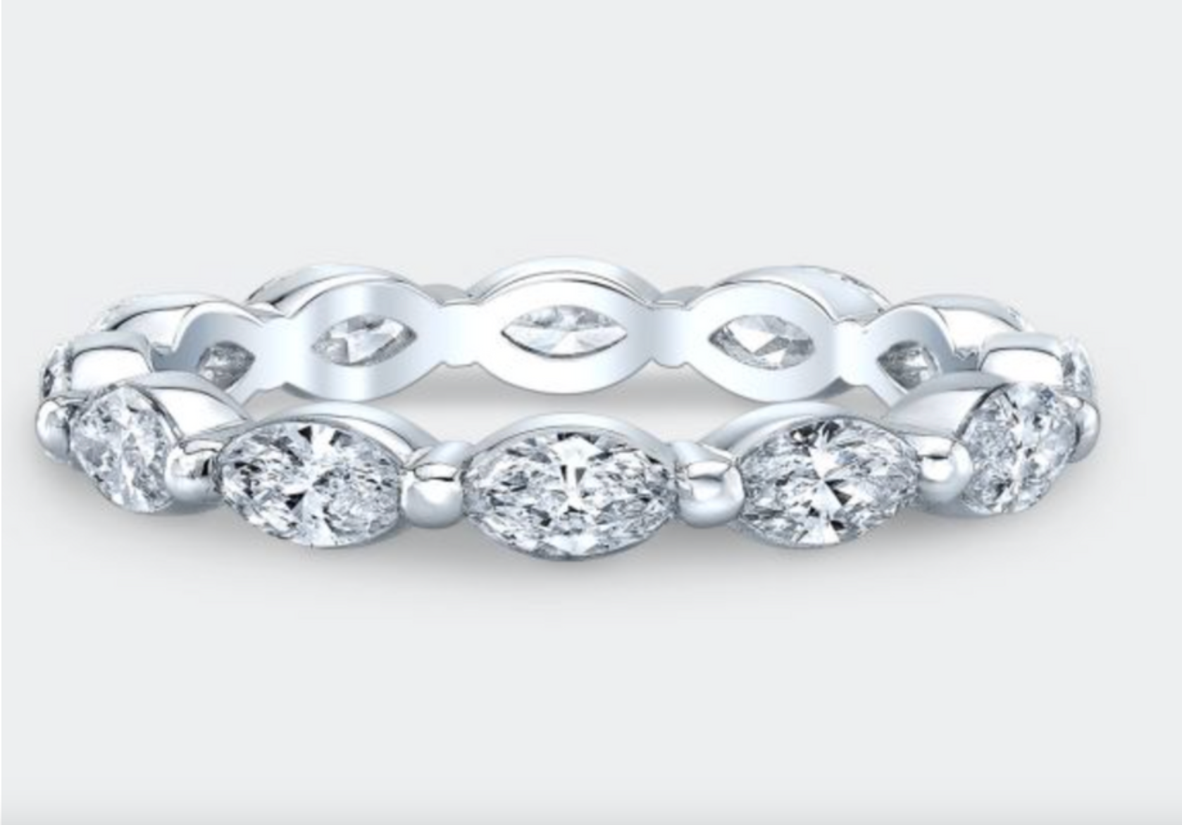 Laura Eternity Band in 18k Gold with a Full Circle of Marquise Lab Diamonds (2.5mm)