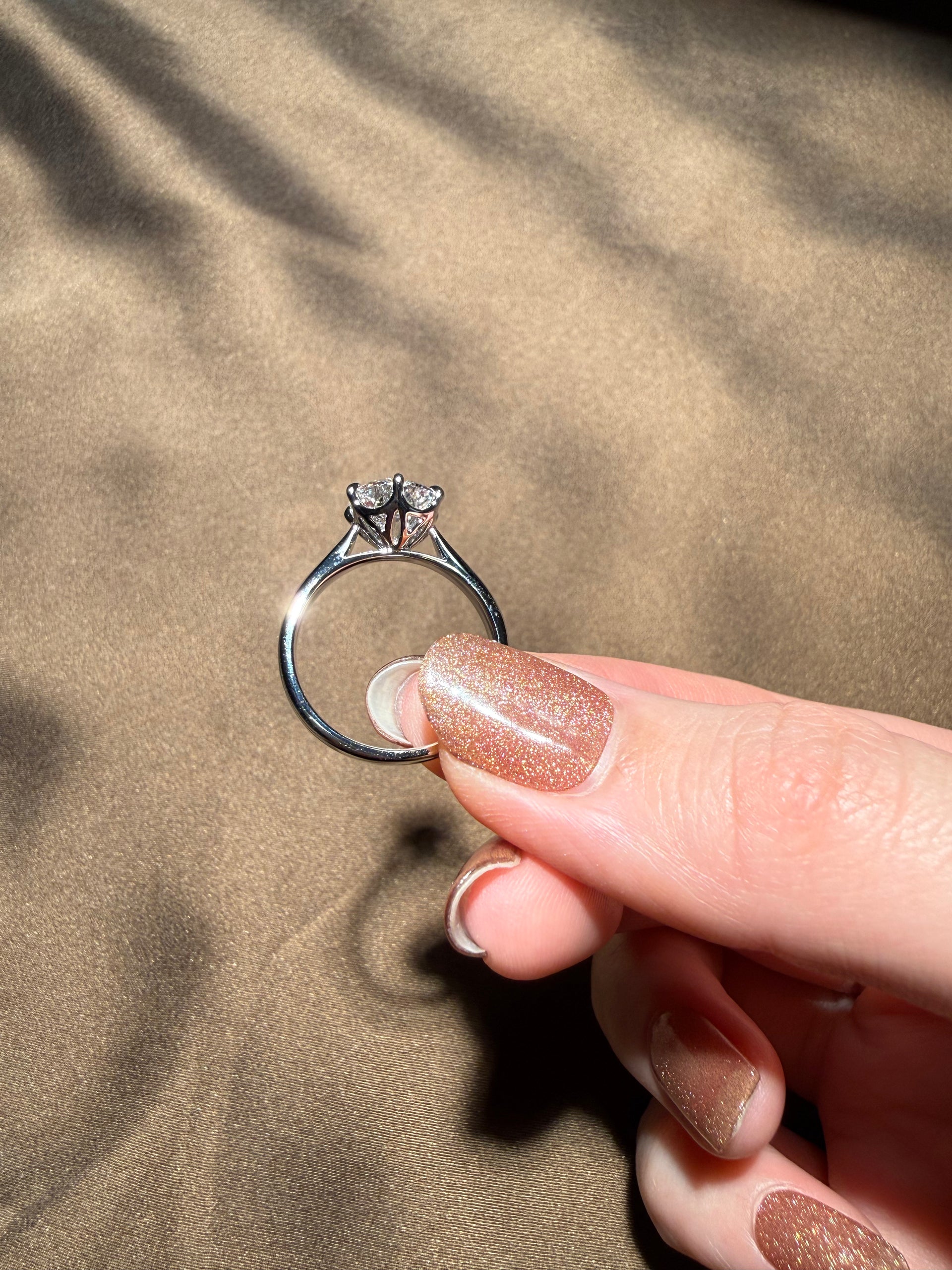 Tulip Six-Prong Round Brilliant Diamond Ring